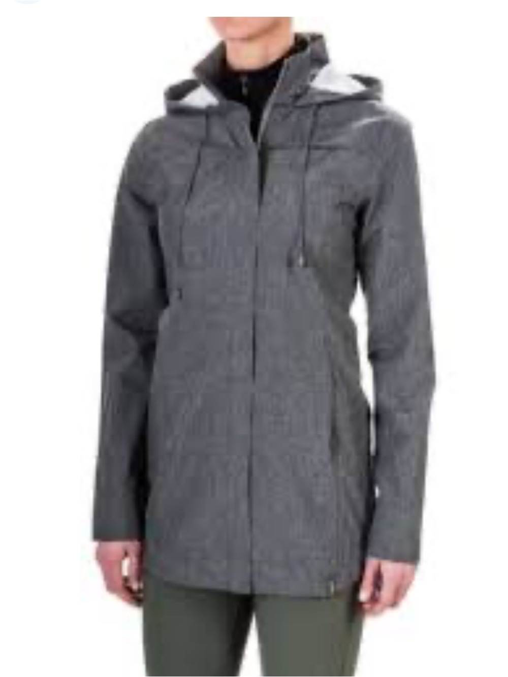 Women’s Mondetta  Gray Hooded Rain Jacket - Lightweight Waterproof Coat